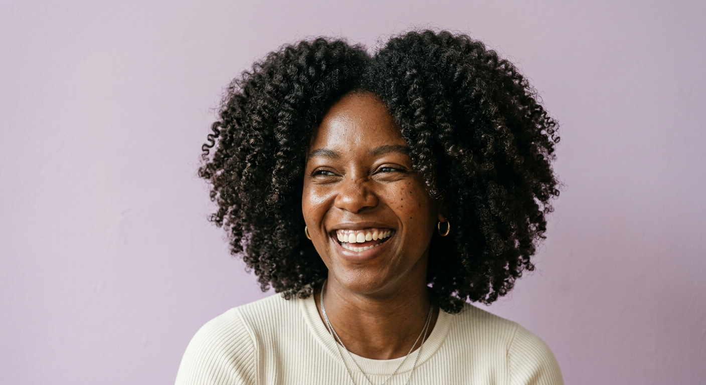 Generated picture of a woman with a defined coily twist-out